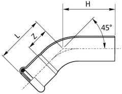 SteelPress Bogen C-Stahl verzinkt 18 mm 45 Grad i/a