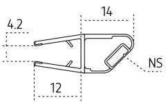 Upmann Magnetprofil NS 12mm SH, 5-6mm glas - 45° PVC 88131