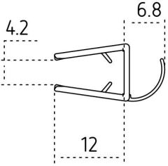 Upmann Spaltdichtung 12mmSH, 5-6mm glas, 6,8mm offen PVC