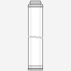 Weishaupt Rohr INOX/PP DN160/110 0,25 m für Außenwand-Montage oder im Gebäude - 48000009502