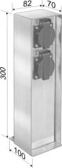 REV Garten-Steckdosensäule aus Edelstahl 2x Schutzkontaktsteckdose