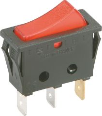 Wipp-Schalter schwarz mit roter Kontroll -Lampe 1-polig