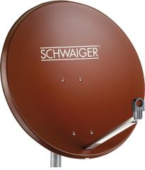 Schwaiger 75cm Offset Antenne Aluminium Ziegelrot RAL 8012