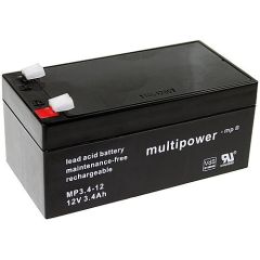 Multipower Blei-Akku MP3,4-12, Pb 12V/3,4Ah Stecksystem: Fas