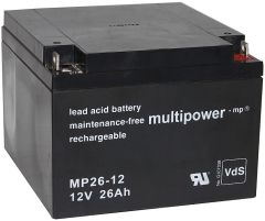 Multipower Blei-Akku MP26-12 Pb 12V/26Ah Stecksystem M5