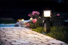 HEITRONIC Gartensteckdose Energieverteiler Taipeh Edelstahl mit Licht