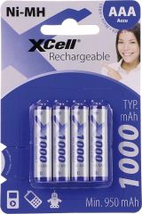 Xcell Ni-MH Akku-Zellen (1,2 V Micro) 1000 mAh 4er Blister