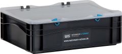 WS Transportbox Schwarz 400x300x137mm mit Klarsichtdeckel