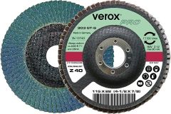 VEROX Lamellenschleifteller Zirkokorund Körnung:ZK 40 125mm/Baumwollgewebe