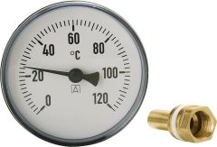 Afriso Bimetall-Zeigerthermometer DN15 1/2 Ø 100mmx100mm