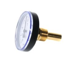 Afriso Bimetall-Thermometer schwarz, Ø 63mm, axial, DN15
