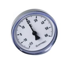 Afriso Bimetall-Thermometer schwarz, Ø 63mm, axial, DN15