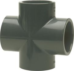 PVC-U- Klebefitting Kreuzstück, 32 mm, allseitig Klebemuffe