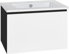Waschtischunterschrank + Keramik-WT Serie ELA Korpus schwarz