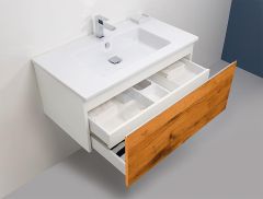 Waschtischunterschrank + Keramik-WT Serie ELA Korpus weiß