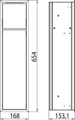 Emco WC-Modul asis 150 unterputz Höhe:654mm chrom/optiwhite
