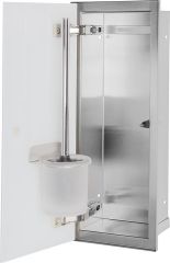 WC-Wandcontainer Edelstahl komplett Zero 450 1 weiße Glastür