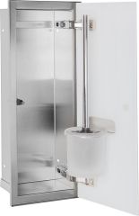 WC-Wandcontainer Edelstahl komplett Zero 450 1 weiße Glastür