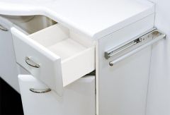 Waschtischunterschrank weiß Hgl. 4 Türen 1 Auszug 1200x670