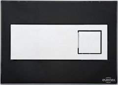 Evenes Betätigungsplatte Emon Glas - schwarz eckig Betätigung von vorne (UP 189)