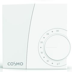 Cosmo elektronischer Raumthermostat 230V Heizen Aufputz RAL9010