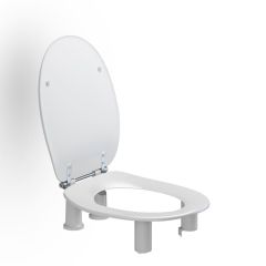 WC-Sitz-Erhöhung Dania Rehab 10cm weiß m.Deckel o.Spritzblen